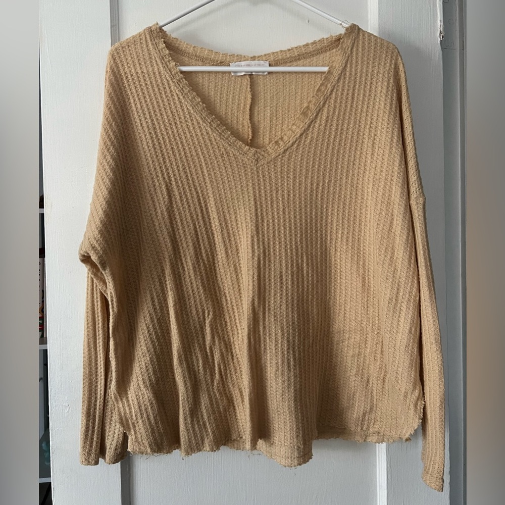 “Free People” style yellow long sleeve top